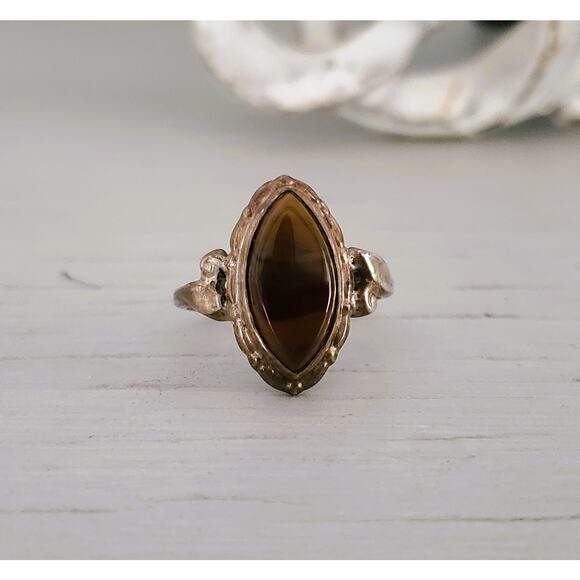 Vintage Sterling Silver Tiger's Eye Ring - Picture 1 of 6
